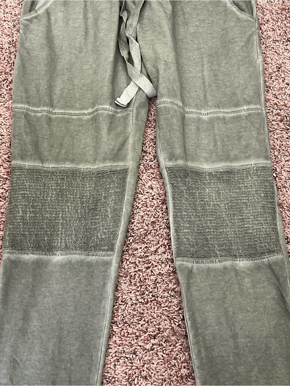 New Venti6 green mineral wash draw string moto joggers size L - Picture 3 of 8
